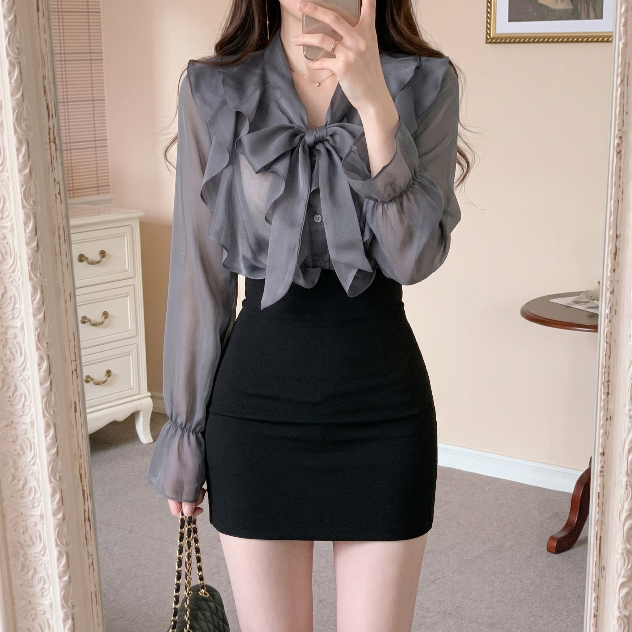 春夏简约黑色包臀裙女半身裙2026新款百搭高腰短裙紧身工装一步裙