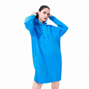 连帽卫衣连衣裙女 原创休闲简约显瘦廓形中长款 HEART IDEA2024春季