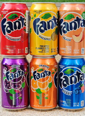 美国进口易拉听装芬达果味苏打汽水饮品碳酸饮料可混装FANTA SODA