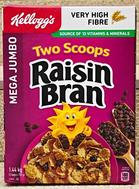家乐氏提子干麦片即食谷物香脆早餐葡萄麦维提子麦麸RAISIN BRAN