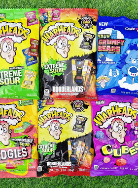 美国进口超酸味硬糖酸果味扇形软糖凝胶糖果WARHEADS SOUR CANDY