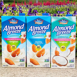 UNSWEETENED 美国低卡无糖杏仁奶饮料BLUE DIAMOND ALMOND BREEZE