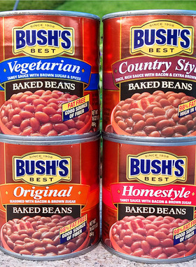 美国素食即食焗豆罐头沙拉烤豆下饭菜拌饭拌面BUSHS BAKED BEANS