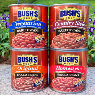 美国素食即食焗豆罐头沙拉烤豆下饭菜拌饭拌面BUSHS BAKED BEANS