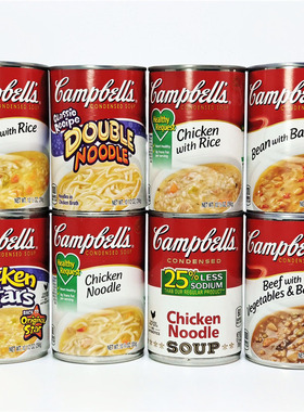 美国金宝浓缩鸡肉面条即食汤奶油蘑菇汤CAMPBELLI CONDENSED SOUP