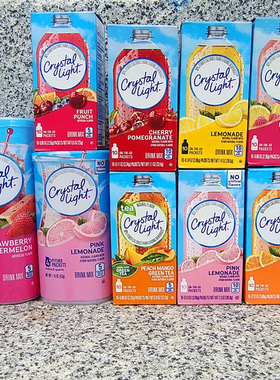 无糖低卡水果味粉果汁冲饮粉固体饮料CRYSTAL LIGHT DRINK MIX