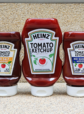 亨氏番茄酱无糖无盐易挤装薯条蘸酱HEINZ TOMATO KETCHUP NO SALT