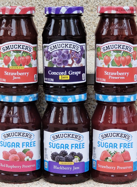 无糖草莓果酱甜点夹心水果酱面包涂抹酱Smuckers Fruit PRESERVES