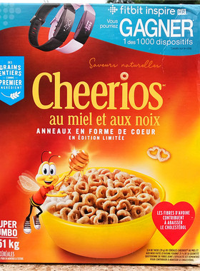 晶磨蜂蜜全谷物麦圈燕麦圈早餐牛奶冲泡即食CHEERIOS OAT CEREAL