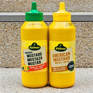 德国冠利中辣黄芥末酱复合调味料汉堡热狗酱易挤装KUHNE MUSTARD