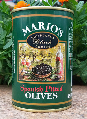 玛利欧无核黑橄榄罐头烘焙披萨原料MARIOS SPANISH PITTED OLIVES