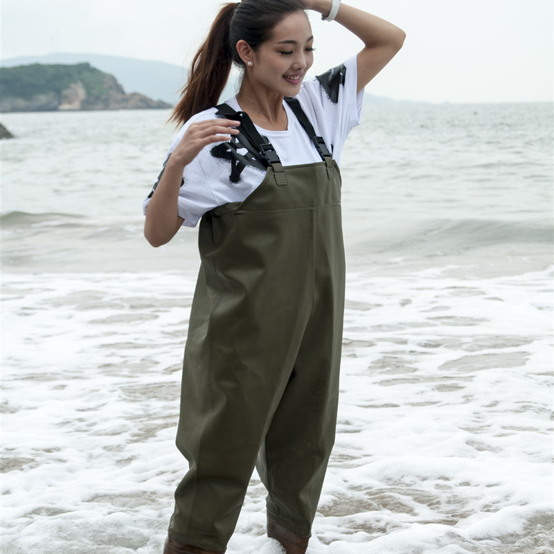 故乡行针织布四季连体全身加厚防水下水裤钓鱼裤垂钓半身涉水裤