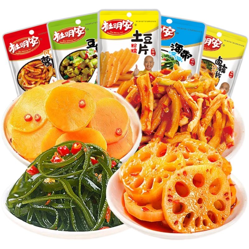 杜明安下饭菜香辣海带莴笋莲藕土豆片麻辣小包装开胃咸菜素食零食