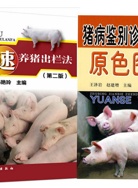 套装2册 快速养猪出栏法 第2版+猪病鉴别诊断与防治原色图谱  猪病防治 猪病鉴别 图片清晰 生猪养殖技术 快速养肥猪