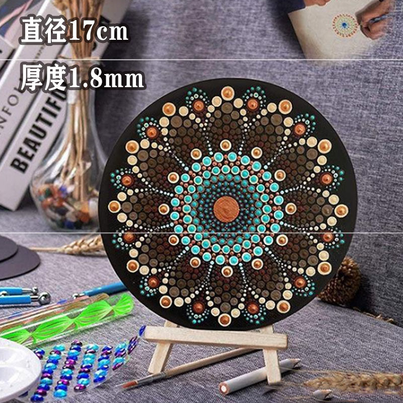 曼陀罗黑厚卡纸波点彩绘1.8mm纸砖曼陀罗缠绕画手工儿童工具圆形