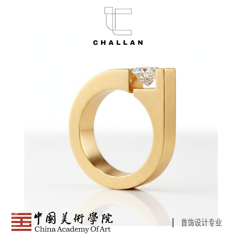 新品原创设计几何宝石镶嵌闪耀戒指小众设计师纯银女生欧美风