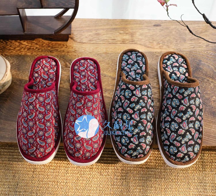 四季纯手工纳底耐用男女情侣(泡沫底薄棉）时尚防滑棉拖居家B