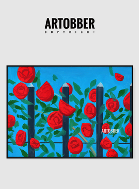 美国艺术家Alex Katz 潮流艺术版画客厅卧室背景墙红色挂画装饰画