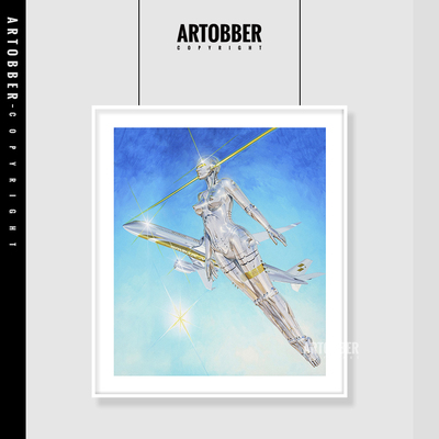 Hajime Sorayama 空山基流艺术版画金属机器人高清卧室玄关装饰画