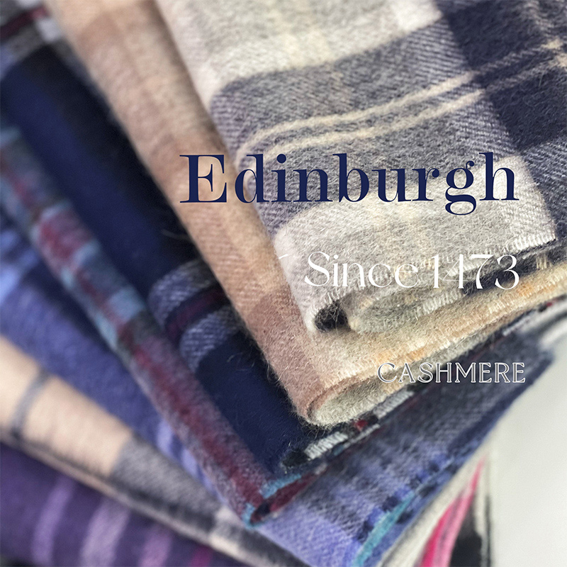 Edinburgh正品英国苏格兰爱丁堡羊绒围巾冬季复古圣诞格子礼物