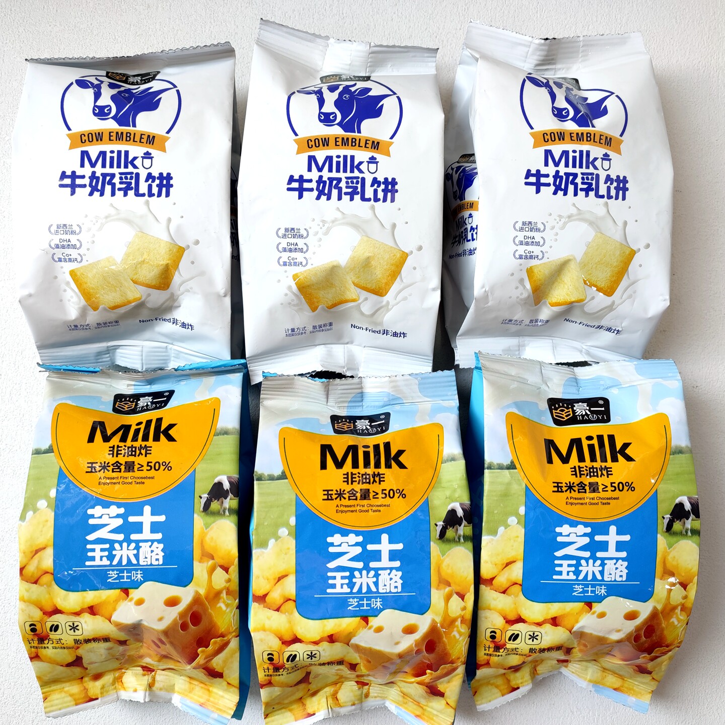 豪一牛奶乳饼芝士玉米酪独立包装非油炸膨化办公室休闲零食
