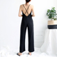 黑色连体裤 女夏薄款 宽松无袖 谭烟米 吊带阔腿百搭显瘦直筒休闲裤