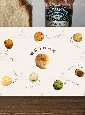 创意烘焙面包司康赏味贴士scone打印礼盒小卡片外卖卡定制小红书