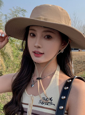 张元英转圈张远英张员瑛张圆英同款衣服防晒帽子夏季女辣妹大檐帽