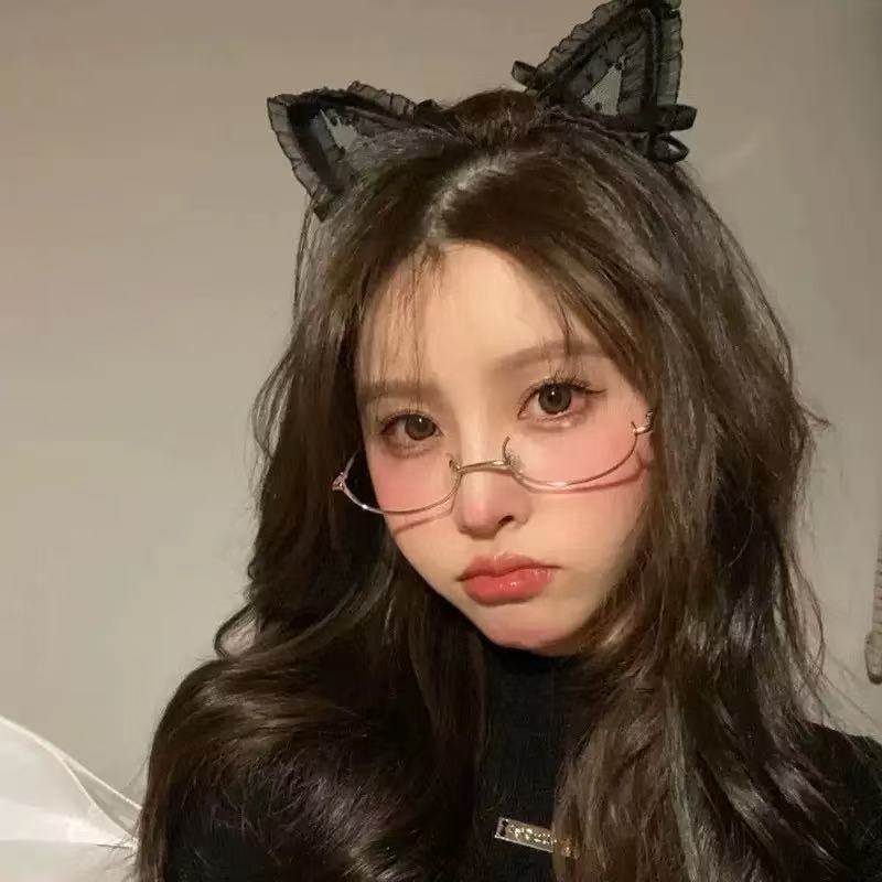 御姐二次元女仆半圆眼镜框