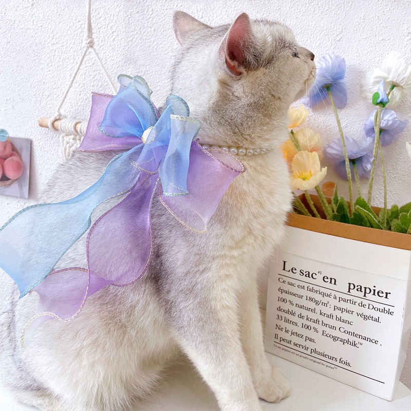 可调节猫狗围脖领结软飘带