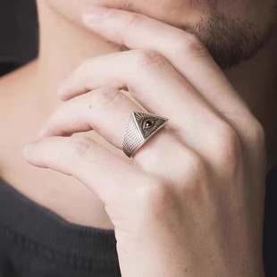 光明会全视之眼戒指共济会兄弟会黑手党徽章关节男生冷门上帝之眼