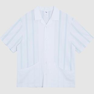 PUMA彪马2024年夏季新款男女款运动休闲短袖衬衫上衣 628231-32