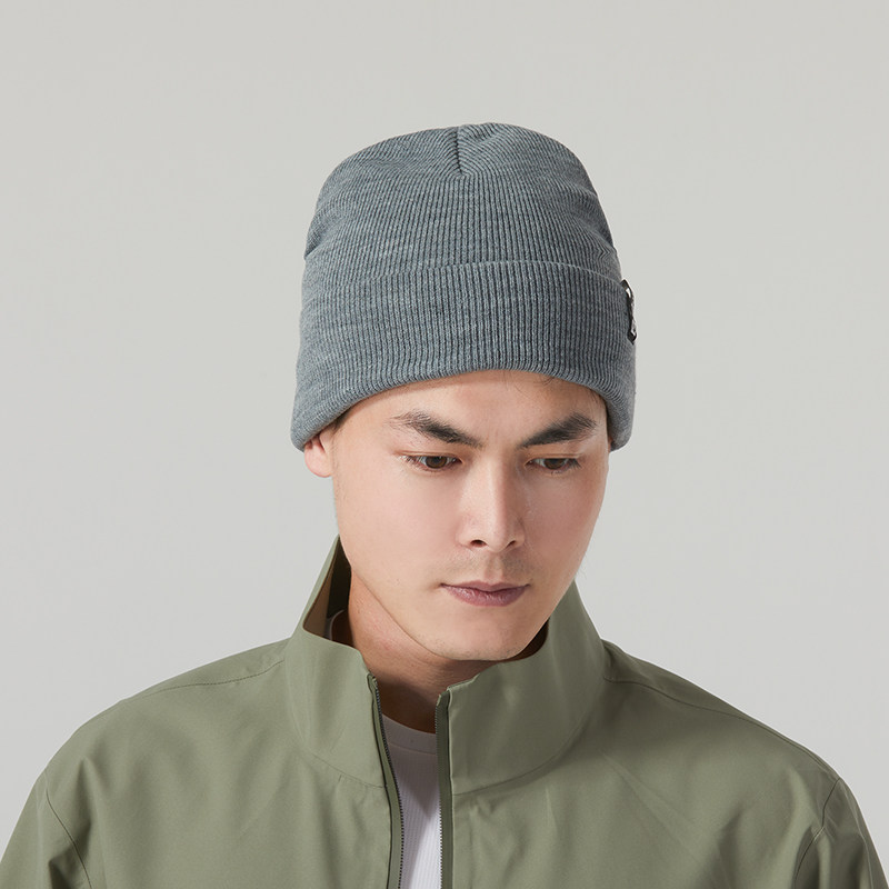 狼爪男帽女帽2023秋季运动帽灰色针织帽保暖毛线帽子1903892男子