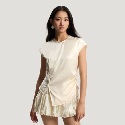 阿迪达斯三叶草女子NEW CHINESE TEE 新中式缎面运动短袖T恤
