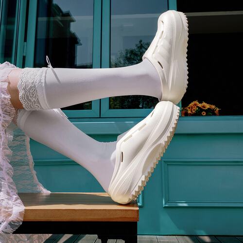 阿迪达斯OZWAVECLOG轻运动稳定缓震回弹厚底拖鞋