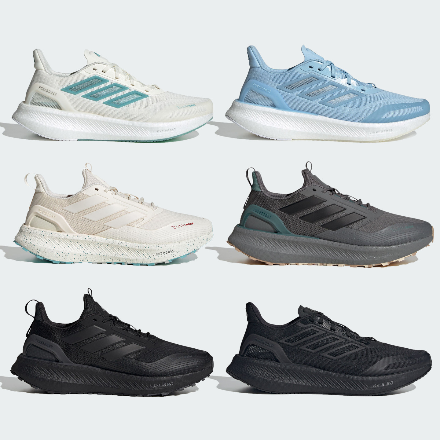 阿迪达斯PUREBOOST5CLIMACOOL透气缓震回弹跑鞋JI0303|JS5064