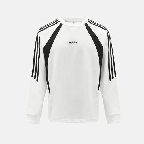 adidas阿迪达斯2026秋中性三条纹撞色休闲圆领长袖T恤上衣KX7630