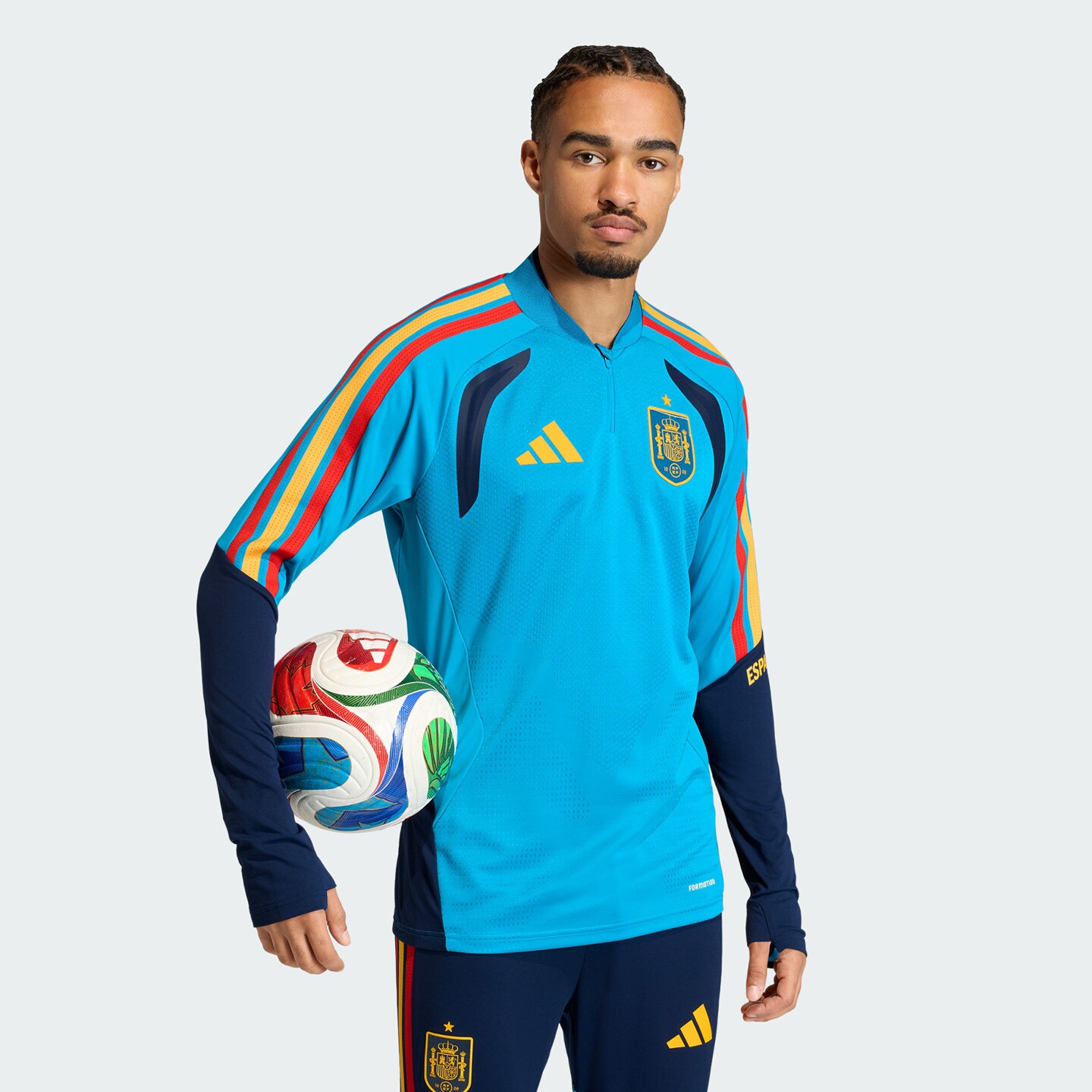 阿迪达斯运动表现男子西班牙队足球训练服 长袖上衣
