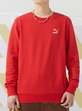 PUMA彪马卫衣男女2024新款圆领长袖上衣休闲跑步健身套头衫625825