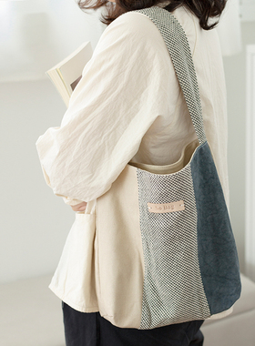 sobag原宿风森系帆布腋下包女复古小众设计ins手拎百搭日系单肩包