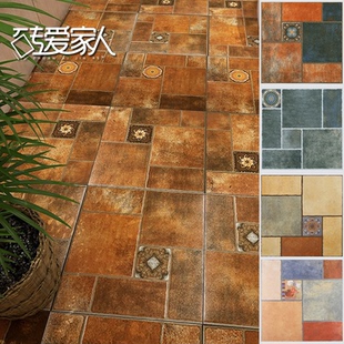 500X500彩色复仿古庭院子砖室户外露阳台地面板莱姆石花田园瓷砖