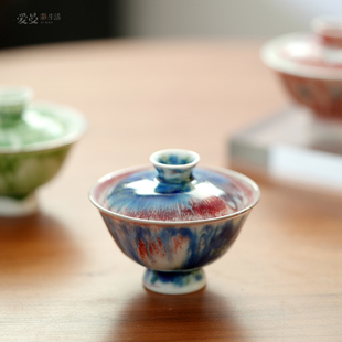 爱曼茶生活/三藏柴烧高温矿石颜色釉雀羽系列合集 壶/盖碗/杯子