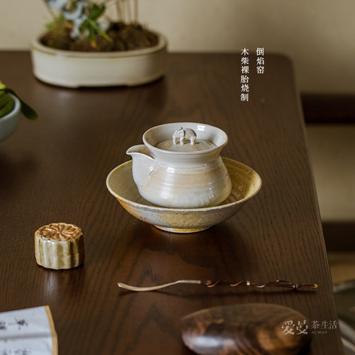 柴烧瓷泥白玉大象摘宝瓶景德镇