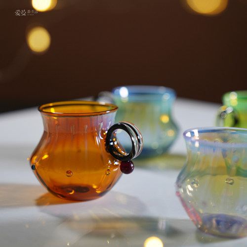 爱曼茶生活星河纯手工吹制精致炫彩玻璃耐高温公道杯茶海咖啡杯