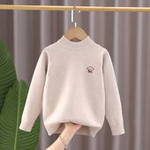 打底衫 2025新款 中大童 男童毛线衣小孩针织衫 儿童纯棉毛衣春秋薄款