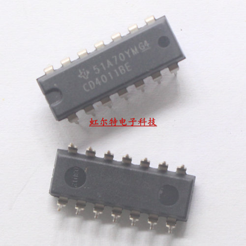 直插芯片IC CD4011BE CD4011 TC4011BP DIP14 四2输入与非门 原装