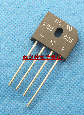 整流桥堆 RS606 KBU606 DIP4 扁桥 进口原装现货