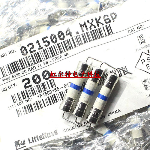 带引线陶瓷保险丝 4A T4AH250VP 250V 5x20 0215004.MXEP 慢熔