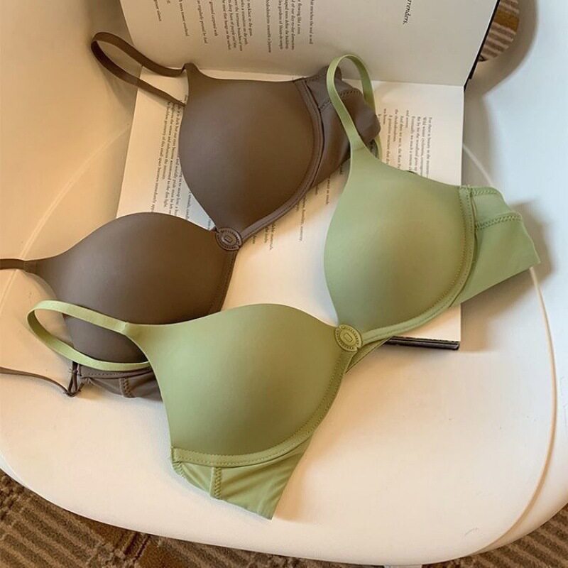前扣式内衣女小胸聚拢显大空杯无钢圈轻薄透气无痕裸感大胸文胸
