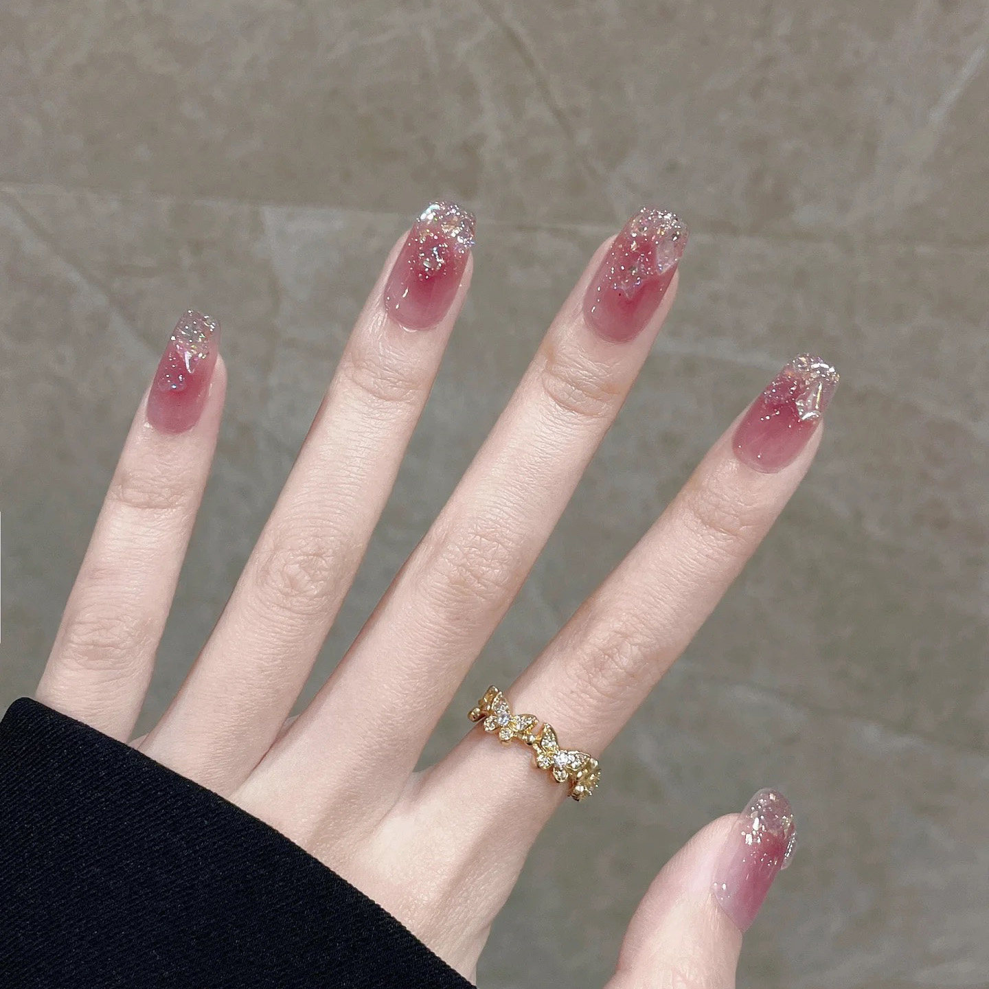 手工制作成品美甲贴片腮红晕染渐变镶钻穿戴甲仙女显白指甲贴片